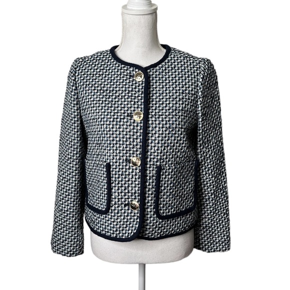 Kate Spade New NWT Nautical Tweed Jacket Blazer Navy Women’s Size 6